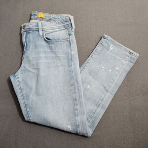 Pilcro And The Letterpress Antro Women 29 Hyphen Straight Leg Paint Splat Jeans